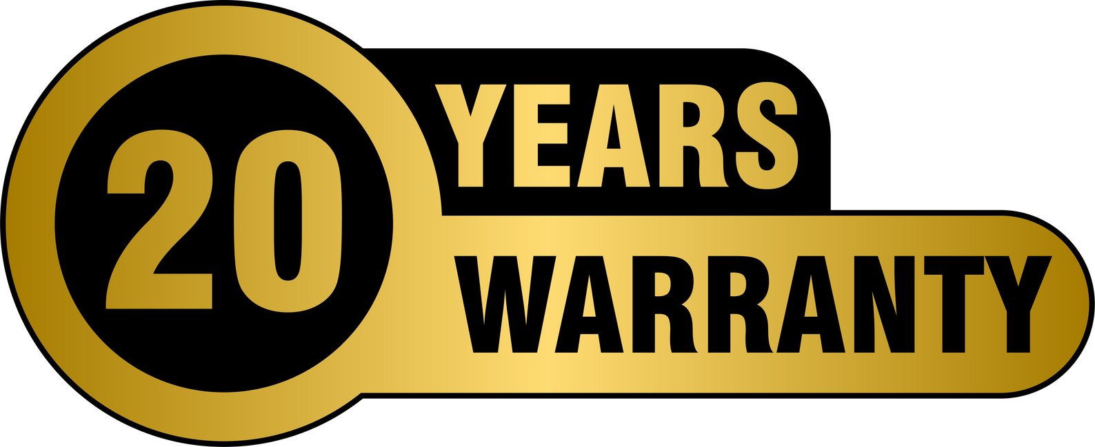 Golden 20 years warranty label